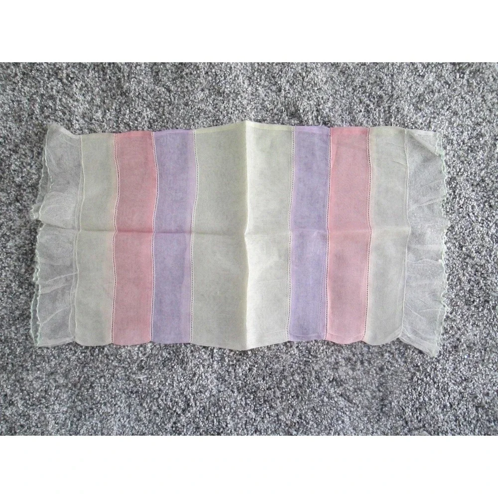 Romantic Handmade Sheer Tatted Throw Pillowcase Cover  Pastels Netted‎ Lace ends
